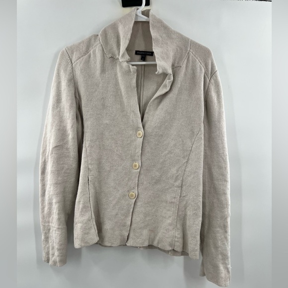 Eileen fisher grey button front sweater size M cardigan - Picture 7 of 8